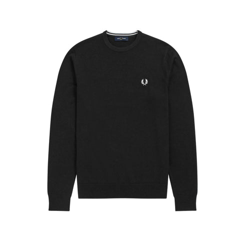 Maglione Uomo a girocollo classico Nero FRED PERRY- Francavilla Moda
