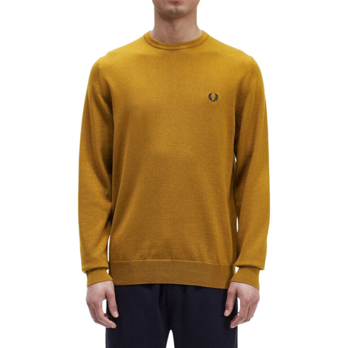 Maglione Uomo a girocollo con logo Caramello Fred Perry- Francavilla Moda