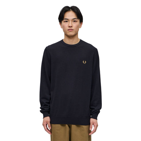 Maglione Uomo a girocollo con logo Blu Fred Perry- Francavilla Moda