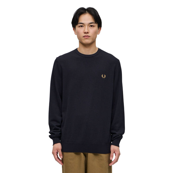 Maglione Uomo a girocollo con logo Blu Fred Perry- Francavilla Moda