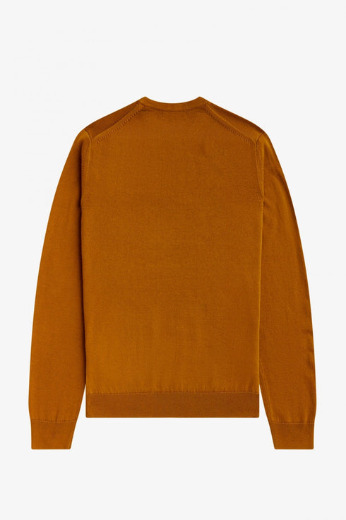 Maglione Uomo girocollo classico ecosostenibile Caramello FRED PERRY- Francavilla Moda