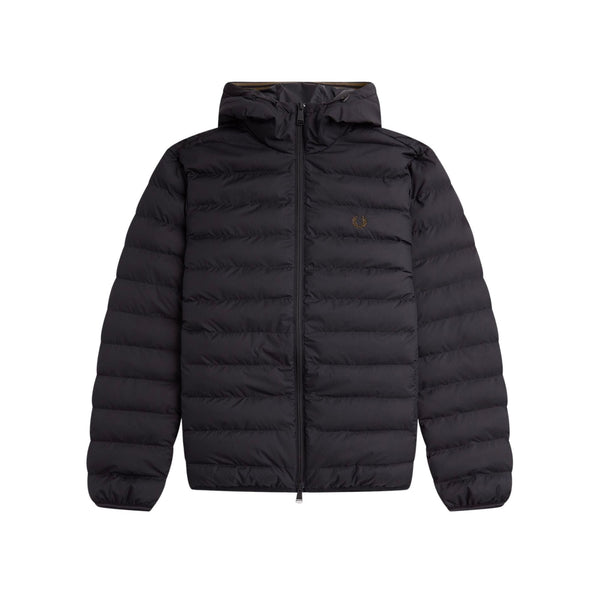 Piumino corto Uomo con cappuccio Nero Fred Perry- Francavilla Moda