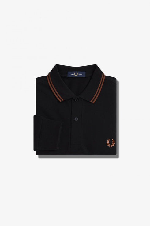 Fred Perry Polo ml Polo Uomo con bordini in contrasto Nero whisky A23-FRED PERRYM3636-U35-M - Francavilla Moda