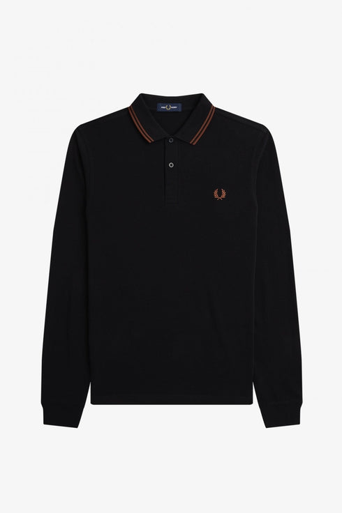 Fred Perry Polo ml Polo Uomo con bordini in contrasto Nero whisky A23-FRED PERRYM3636-U35-M - Francavilla Moda