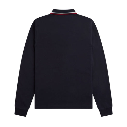 Polo Uomo con bordini in contrasto Blu bordeau Fred Perry- Francavilla Moda