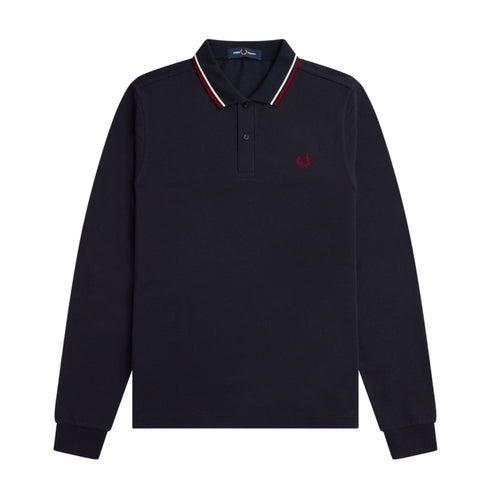 Polo Uomo con bordini in contrasto Blu bordeau Fred Perry- Francavilla Moda