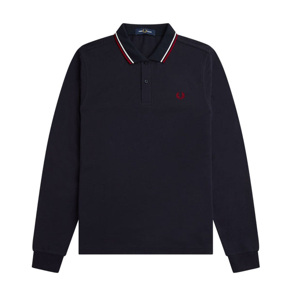 Polo Uomo con bordini in contrasto Blu bordeau Fred Perry- Francavilla Moda