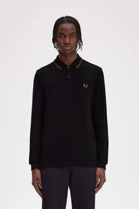 Fred Perry Polo ml Polo Uomo con bordini in contrasto Nero whisky A23-FRED PERRYM3636-U35-M - Francavilla Moda