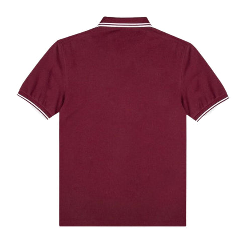 Fred Perry Polo Polo Uomo M36 doppia riga Bordeau - Francavilla Moda