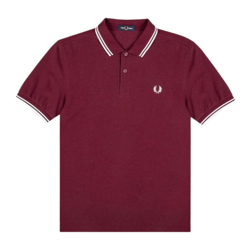 Fred Perry Polo Polo Uomo M36 doppia riga Bordeau - Francavilla Moda