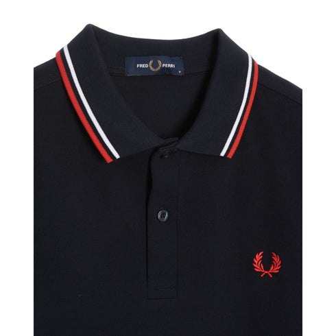 Fred Perry Polo Polo Uomo M36 doppia riga Blu rosso C00-FRED PERRYM3600-471-S - Francavilla Moda