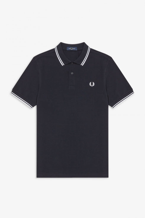 Polo Uomo M3600 twin tipped in puro cotone Blu bianco FRED PERRY- Francavilla Moda