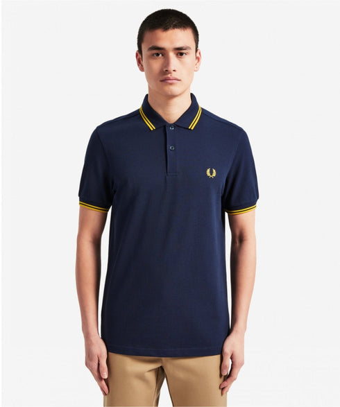 Polo Uomo M3600 twin tipped in puro cotone Blu FRED PERRY- Francavilla Moda