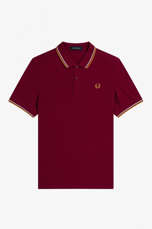 Polo Uomo M3600 twin tipped in puro cotone Bordeaux gold FRED PERRY- Francavilla Moda