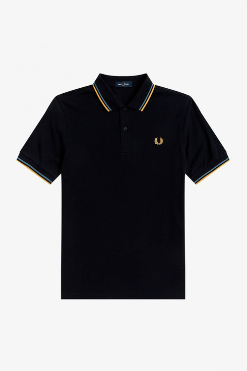 Polo Uomo M3600 twin tipped in puro cotone Blu gold FRED PERRY- Francavilla Moda