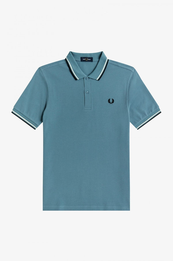 Polo Uomo M3600 twin tipped in puro cotone Azzurro FRED PERRY- Francavilla Moda
