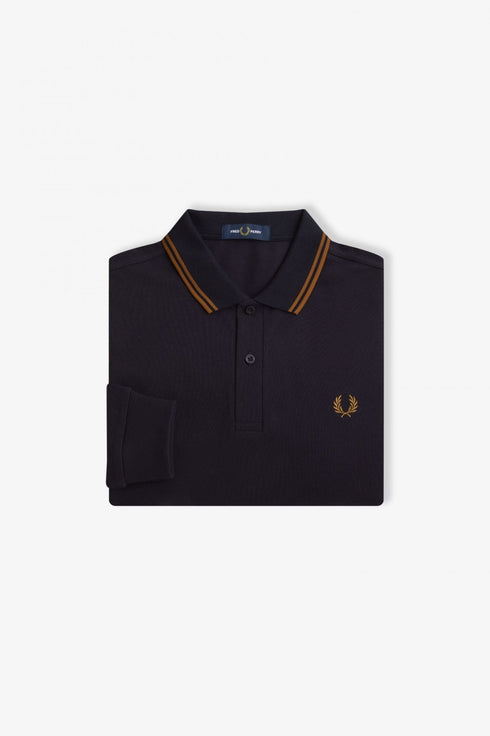 Polo Uomo M3636 con bordini in contrasto Blu caramello Fred Perry- Francavilla Moda