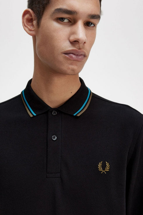 Polo Uomo M3636 con bordini in contrasto Blu bordeau Fred Perry- Francavilla Moda