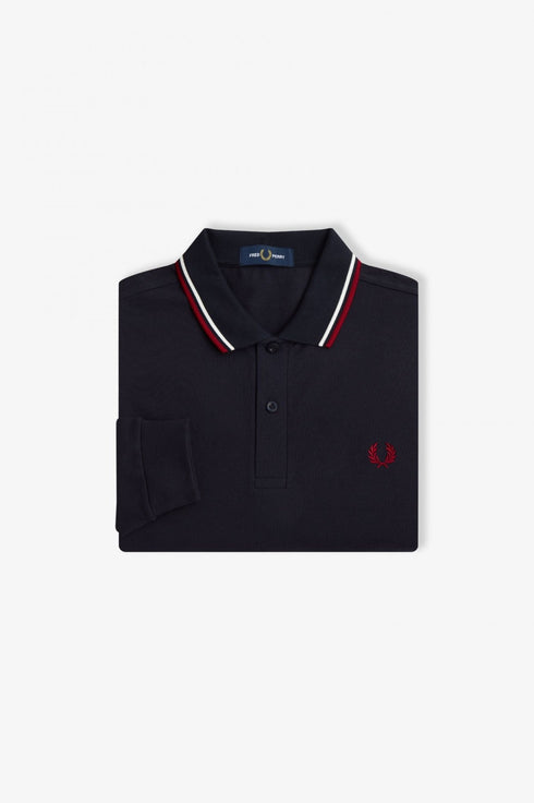 Polo Uomo M3636 con bordini in contrasto Blu bordeau Fred Perry- Francavilla Moda