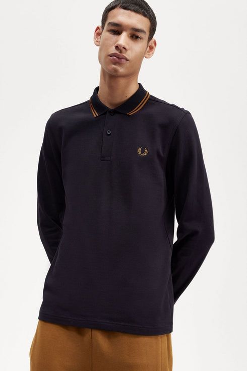 Polo Uomo M3636 con bordini in contrasto Blu caramello Fred Perry- Francavilla Moda