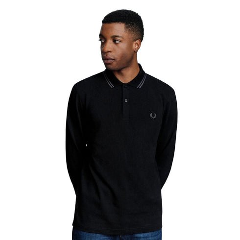 Polo Uomo M3636 manica lunga regular fit Blu grigio FRED PERRY- Francavilla Moda