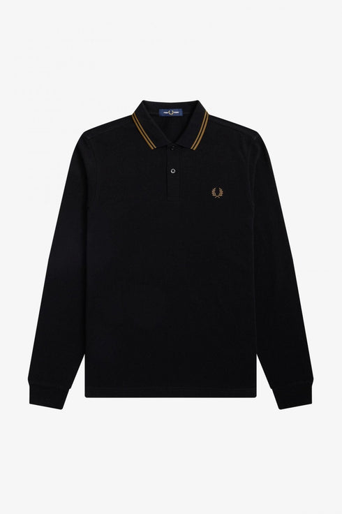 Polo Uomo M3636 manica lunga regular fit Nero bianco FRED PERRY- Francavilla Moda