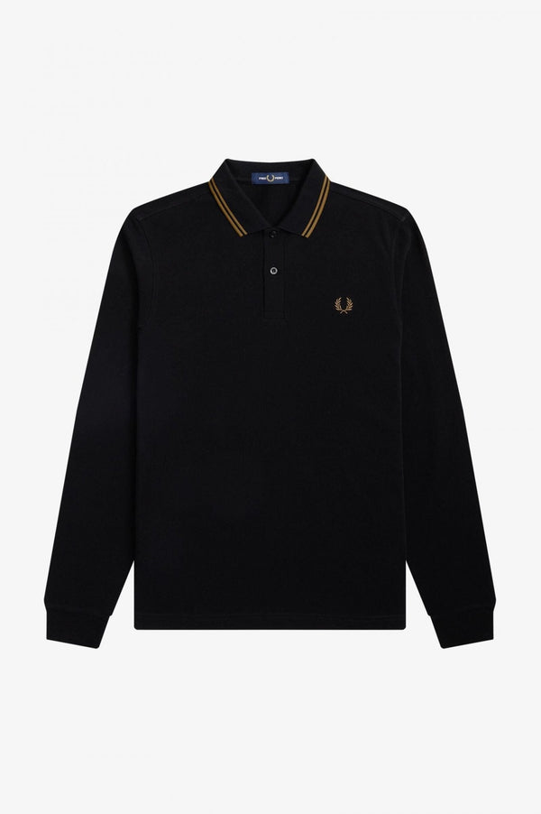 Polo Uomo M3636 manica lunga regular fit Nero bianco FRED PERRY- Francavilla Moda