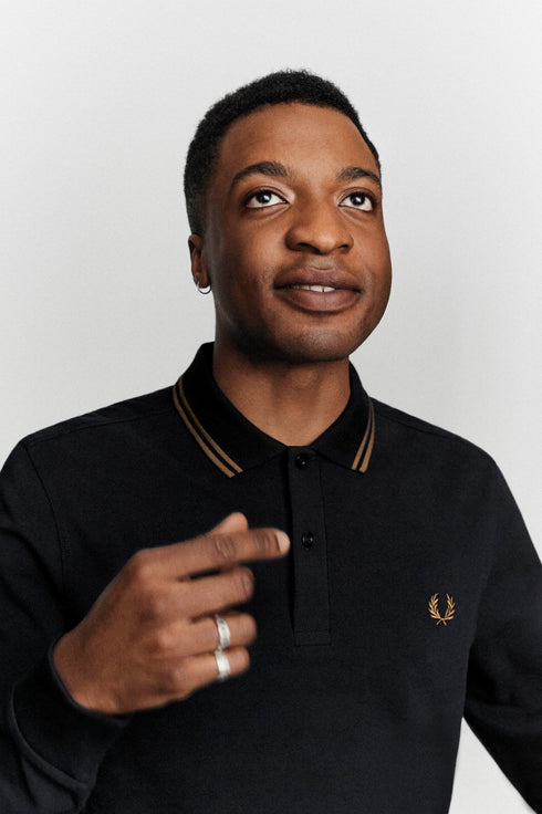 Polo Uomo M3636 manica lunga regular fit Nero bianco FRED PERRY- Francavilla Moda