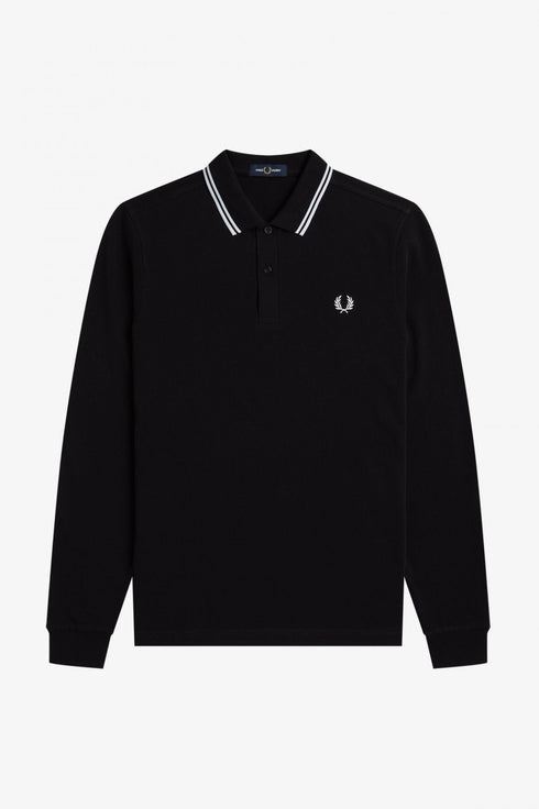 Polo Uomo M3636 manica lunga regular fit Nero bianco FRED PERRY- Francavilla Moda