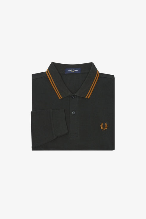 Polo Uomo M3636 manica lunga regular fit Blu nocciola FRED PERRY- Francavilla Moda