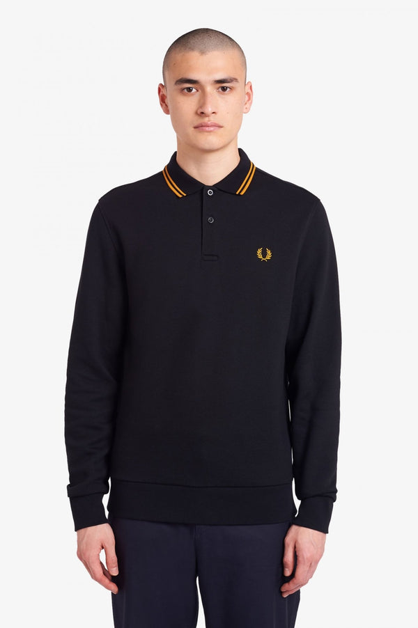 Polo Uomo rovescio in pile Nero Fred Perry- Francavilla Moda
