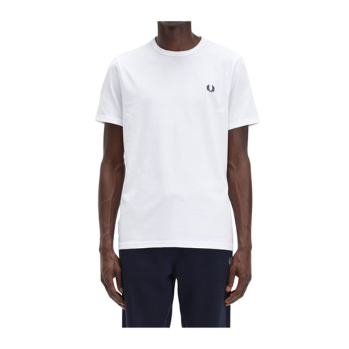 Fred Perry T-shirt mm T-shirt Uomo Ringer a girocollo Bianco - Francavilla Moda