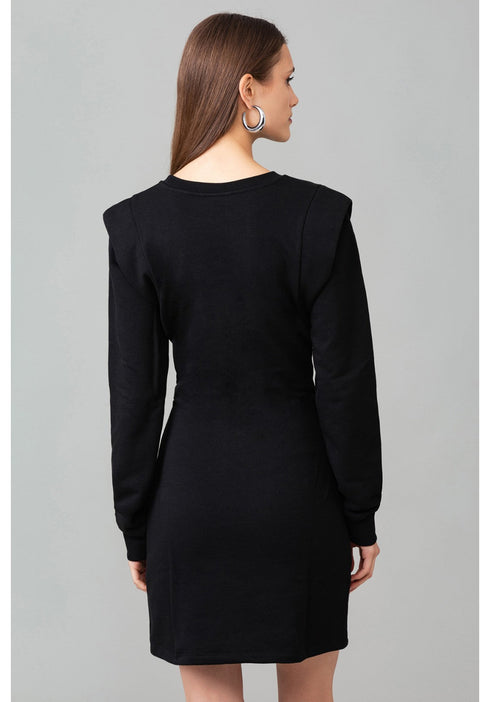 Abito Donna maniche lunghe con applicazioni Nero GAELLE- Francavilla Moda