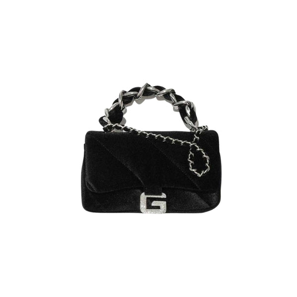 Borsa a tracolla in velluto strass Nero GAELLE- Francavilla Moda