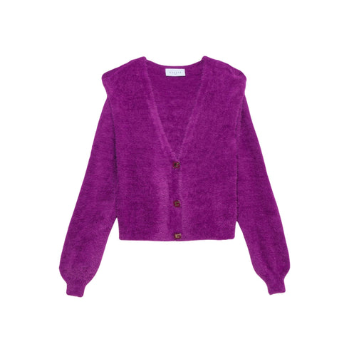 Cardigan Donna corto in maglia Ciclamino Gaelle- Francavilla Moda