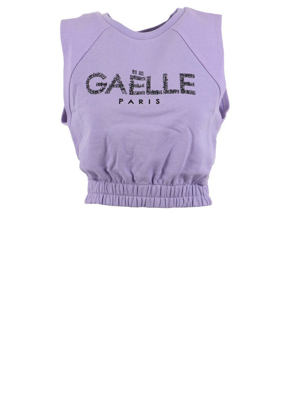 Felpa Donna cropped con coulisse Lilla GAELLE PARIS- Francavilla Moda