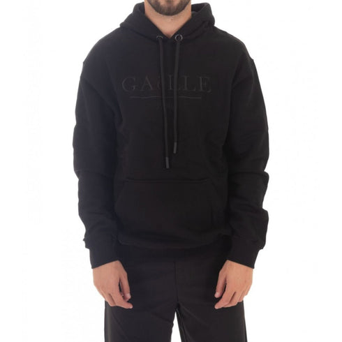 Felpa Uomo con logo ricamato Nero GAELLE- Francavilla Moda