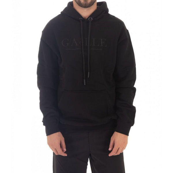 Felpa Uomo con logo ricamato Nero GAELLE- Francavilla Moda