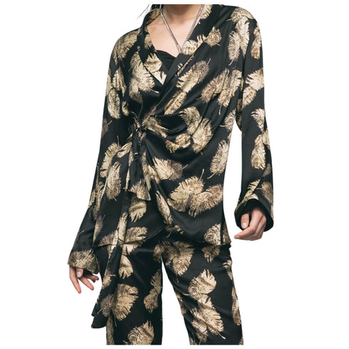 Giacca Donna destrutturata Nero beige Gaelle- Francavilla Moda