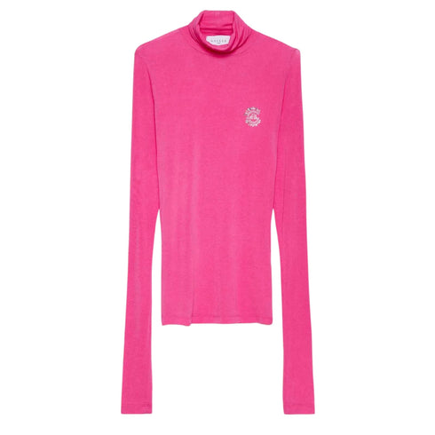 Lupetto Dolcevita con applicazione Fucsia GAELLE- Francavilla Moda