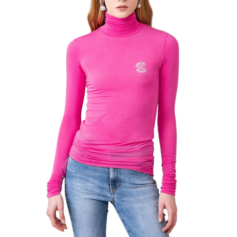 Lupetto Dolcevita con applicazione Fucsia GAELLE- Francavilla Moda