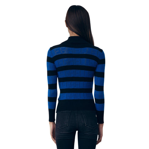 Gaelle Maglia Maglia Donna con motivo logato traforato Bluette nero A23-GAELLEGBDP19578-BLUETTENERO-1 - Francavilla Moda