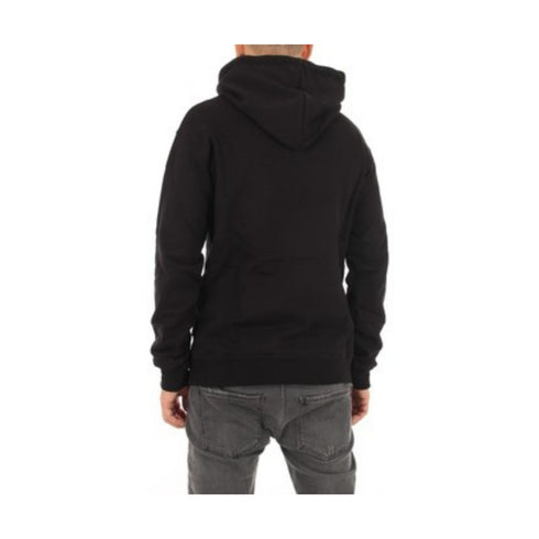 Felpa Uomo logo argento con cappuccio e tasca a marsupio Nero GAELLE PARIS- Francavilla Moda