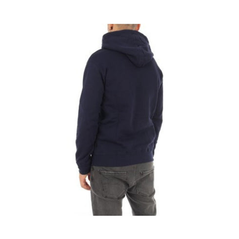 Felpa Uomo logo argento con cappuccio e tasca a marsupio Blu GAELLE PARIS- Francavilla Moda