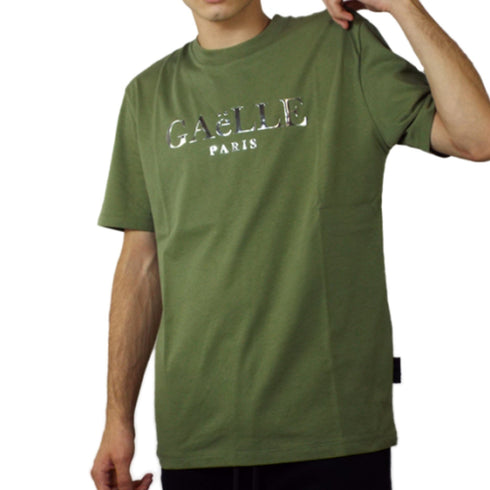 T-shirt Uomo con lettering in rilievo Militare GAELLE PARIS- Francavilla Moda