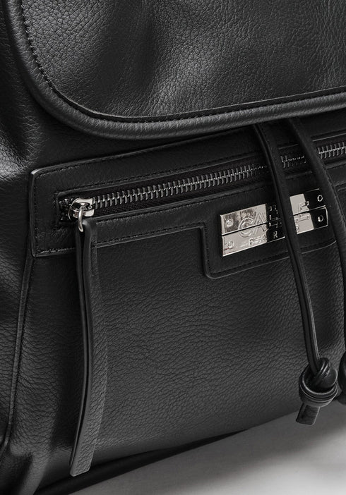 Zaino unisex in ecopelle con placca in metallo Nero GAELLE PARIS- Francavilla Moda
