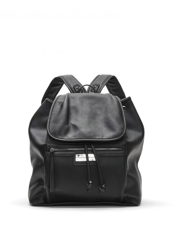 Zaino unisex in ecopelle con placca in metallo Nero GAELLE PARIS- Francavilla Moda