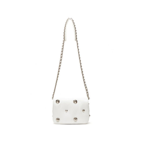 Pochette Donna in ecopelle con borchie Bianco Gaelle- Francavilla Moda