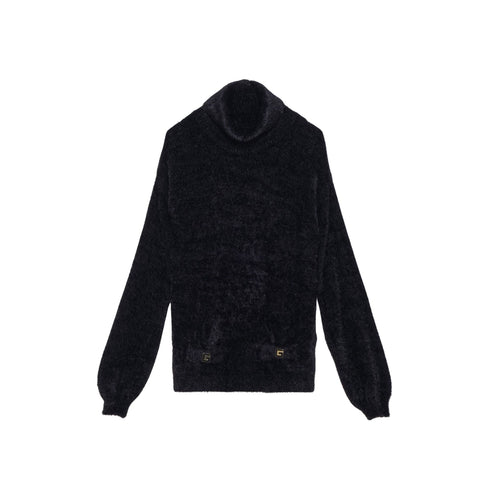 Pullover Dolcevita Donna in maglia Nero Gaelle- Francavilla Moda