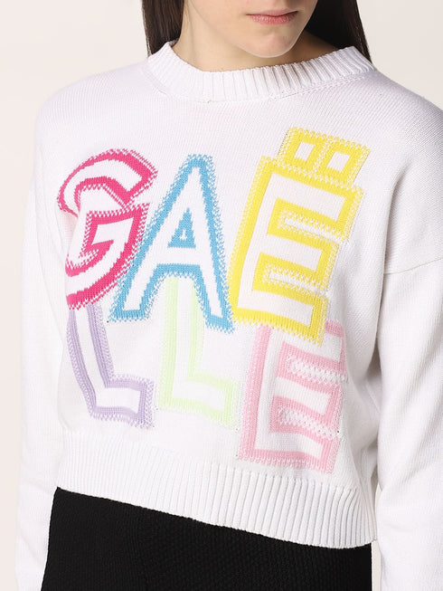 Pullover Donna con logo multicolor Bianco GAELLE PARIS- Francavilla Moda